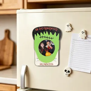 Halloween magnetic wooden photo frame for festival holiday home refrigerator decoration