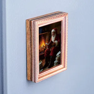 Kerstmis Houten Fotolijst Koelkastmagneet Vakantie Decoratieve Magnetische Sticker