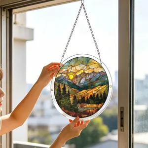 Attrape soleil en verre acrylique colore suspension fenetre paysage decoration maison.