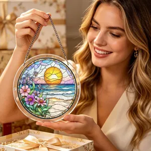 Attrape-soleil acrylique puzzle suspendu decoration vitre vitrail art maison