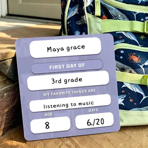 Acryl bordje terug naar school eerste schooldag gepersonaliseerde foto rekwisiet