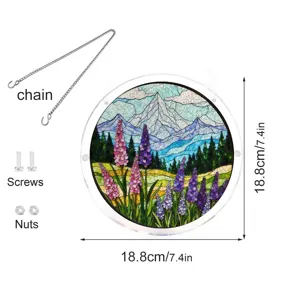 Panneau attrape-soleil suspendu en verre acrylique coloré avec chaîne et vis pour maison.