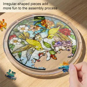 Acrylic stained glass bird puzzle window hanging suncatcher home and office decor gift