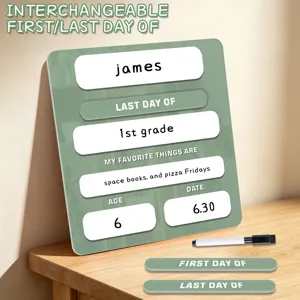 Herbruikbaar acryl schoolbord voor eerste en laatste schooldag inclusief stift.