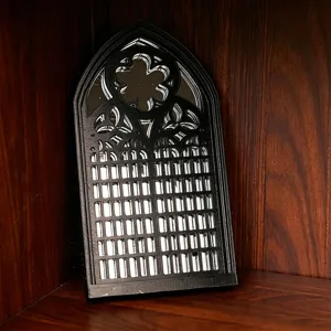 Gothic arched window mirror black decorative wall mirror vintage church design home decor item