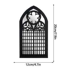 Gothic arched window mirror wall decor gothic style black decorative mirror wall sticker
