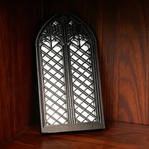 Gothic arched window mirror black decorative wall hanging and tabletop ornament for home decor