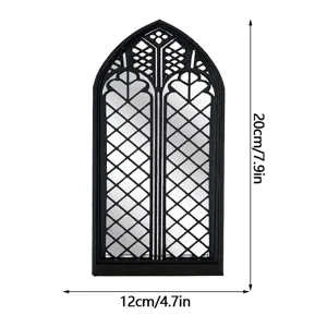 Gothic arch window mirror black decorative wall hanging vintage home decor gothic room decor