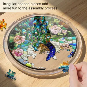 Acrylic peacock suncatcher puzzle window hanging decorative art piece for home decor
