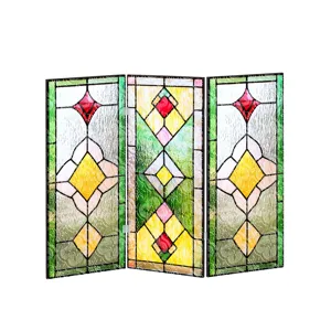 Mini paravent pliants en acrylique translucide motif de bégonia traditionnel décoration de bureau.