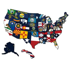 US state map magnetic puzzle fridge magnet travel souvenir geography educational toy sticker