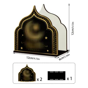 Midden-Oosterse stijl houten servettenhouder tissuebox tafeldecoratie met afmetingen.