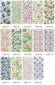 Floral and lotus static window film, glue-free glass sticker for home window decoration design.