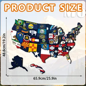 US state map magnetic puzzle fridge sticker, geography puzzle toy, 65.9x48.8cm size