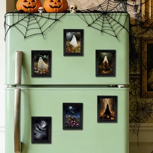 Halloween 3D ghost magnetic fridge sticker vintage photo frame holiday home decor