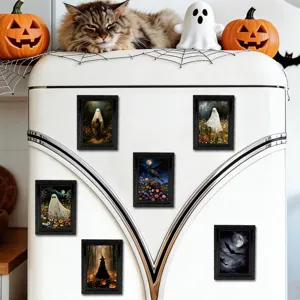 Halloween ghost picture frame fridge magnets decorative magnetic stickers set for home kitchen decor