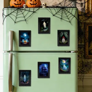 Halloween 3D Geist Kühlschrankmagnete Retro Bilderrahmen gruselige Urlaubsdekoration