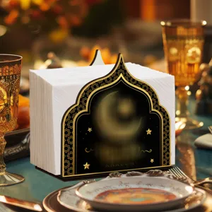 Midden-Oosten stijl houten servettenhouder, tafel tissue opbergdoos voor feestelijke decoratie.