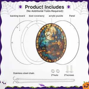 Atrapasol de puzzle acrilico de Halloween decoracion de ventana con kit de montaje completo