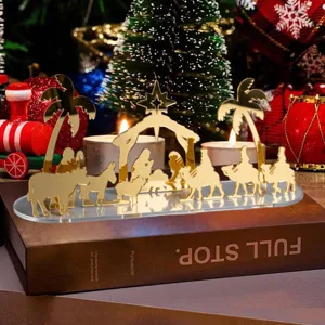 Decoration de table de Noel en acrylique Doree ornement de fete de vacances etoile