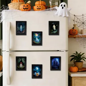 Halloween 3D Geist Kühlschrankmagnet, gruselige Deko Bilderrahmen Magnete für Küche Heimdekoration.