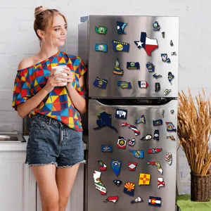 US state map magnetic fridge stickers travel souvenirs colorful fridge magnets set for decor