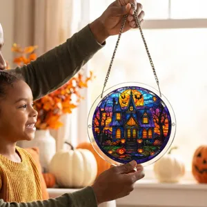 Atrapasol de acrilico de Halloween decoracion de ventana de casa encantada espeluznante