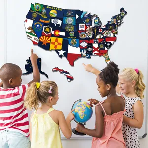 Magnetic US state map puzzle educational toy for children learning geography and travel