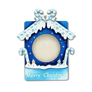 Wooden Christmas magnetic photo frame fridge sticker holiday home decor display.