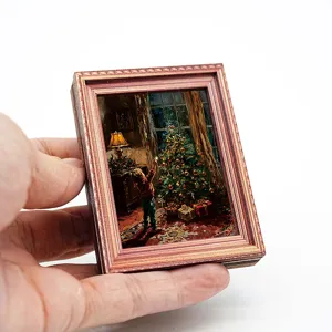 Kerstmis decoratieve houten magnetische fotolijst koelkastmagneet voor huisdecoratie.