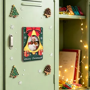 Christmas wooden magnetic photo frame 3d locker refrigerator magnet holiday decoration