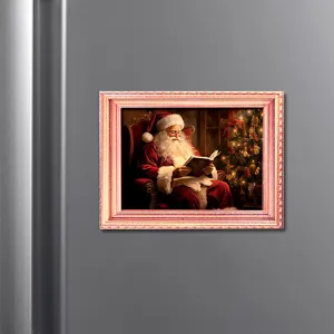 Kerst verlichte fotolijst koelkastmagneet vakantie huisdecoratie detail weergegeven.