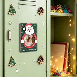 Christmas wooden magnetic photo frame fridge magnet holiday home decor santa gift item