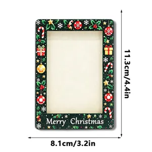 Christmas wooden magnetic photo frame fridge magnet festive holiday home decor 11.3x8.1cm