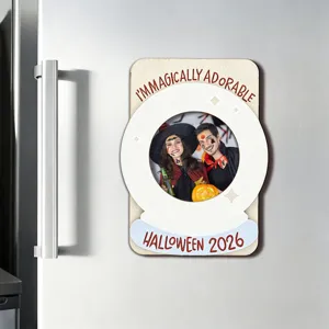 Halloween magnetic wooden photo frame festival home decor cute picture display magnet