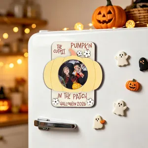 Halloween wooden magnetic photo frame cute pumpkin fridge sticker holiday home decor gift