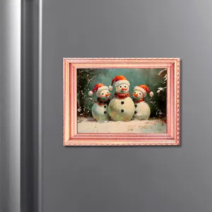 Kerst verlichte fotolijst koelkastmagneet houten magnetische decoratie detailweergave