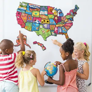US state magnetic map puzzle educational toy for kids learning geography interactive play