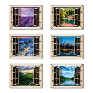 3D venster landschap koelkastmagneet decoratieve magnetische stickers woninginrichting