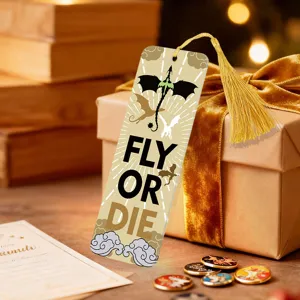 Creative translucent acrylic bookmark with tassel, fantasy dragon design, ideal reading gift.