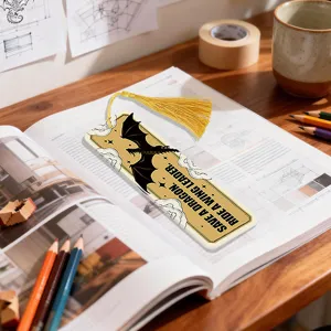 Acrylic dragon bookmark with yellow tassel for book lovers reading page marker cool gift.