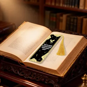 Metal acrylic bookmark with exquisite golden tassel and famous quote design for book lovers.