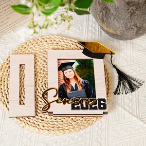 2026 cornice foto in legno di laurea decorazione da tavola supporto espositore foto