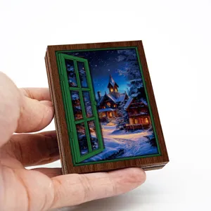 Christmas decorative wooden magnetic fridge magnet, perfect holiday home and party decor.