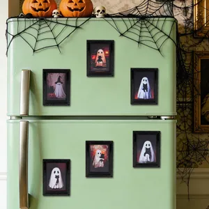 Halloween 3D fantome aimant frigo autocollant cadre photo decor effrayant detail gros plan