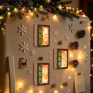 Christmas decorative magnetic fridge stickers 3D memo pad holiday party supplies