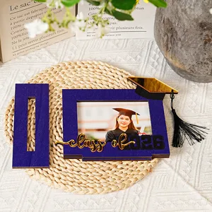 Cornice portafoto in legno per laurea 2026 decorazione da tavolo regalo di fine studi