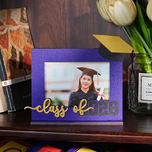 Cornice per foto di laurea 2026 in legno viola supporto da tavolo regalo souvenir