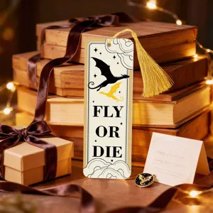 Translucent acrylic bookmark with gold tassel fantasy dragon reading accessory gifts