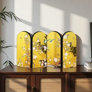 Mirror Gold Screen Ornament Creative Desktop Decoration Chinese Style Tabletop Display